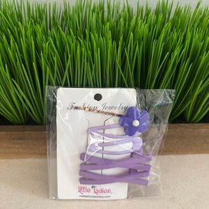 Little Ladies Purple Hair Clip Set NEW